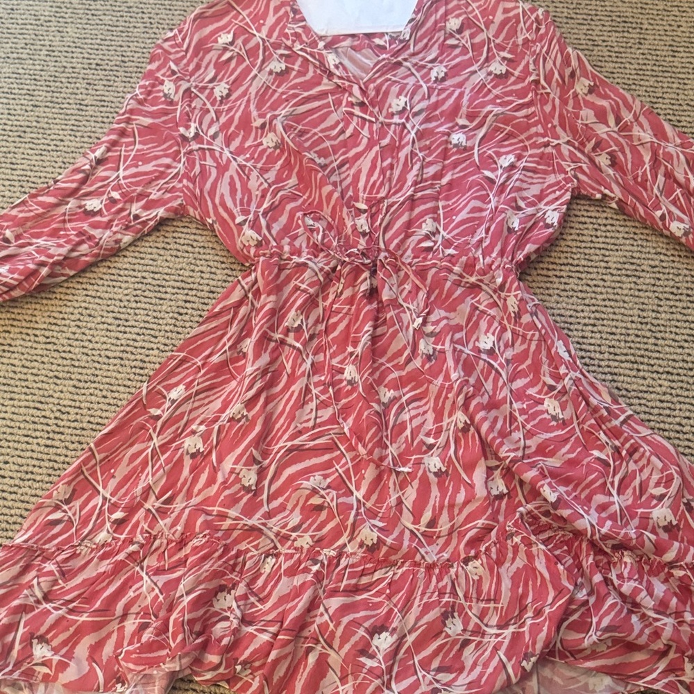 All Saints Pink Patterned Mini Dress